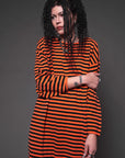 Striped Knit Grunge Maxi Dress