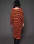 Striped Knit Grunge Maxi Dress