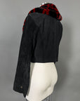 Custom Leather Jacket w/ Faux Fur Collar & Cuffs Size S/M