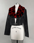 Custom Leather Jacket w/ Faux Fur Collar & Cuffs Size S/M