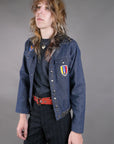 1970s Studded Patched Denim Jacket Size S
