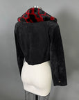 Custom Leather Jacket w/ Faux Fur Collar & Cuffs Size S/M