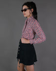 Vtg 60s Floral Slinky Nylon Shirt Size S/M