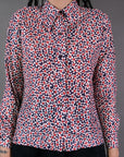 Vtg 60s Floral Slinky Nylon Shirt Size S/M