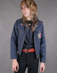 1970s Studded Patched Denim Jacket Size S