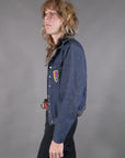 1970s Studded Patched Denim Jacket Size S