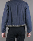 1970s Studded Patched Denim Jacket Size S