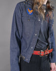 1970s Studded Patched Denim Jacket Size S