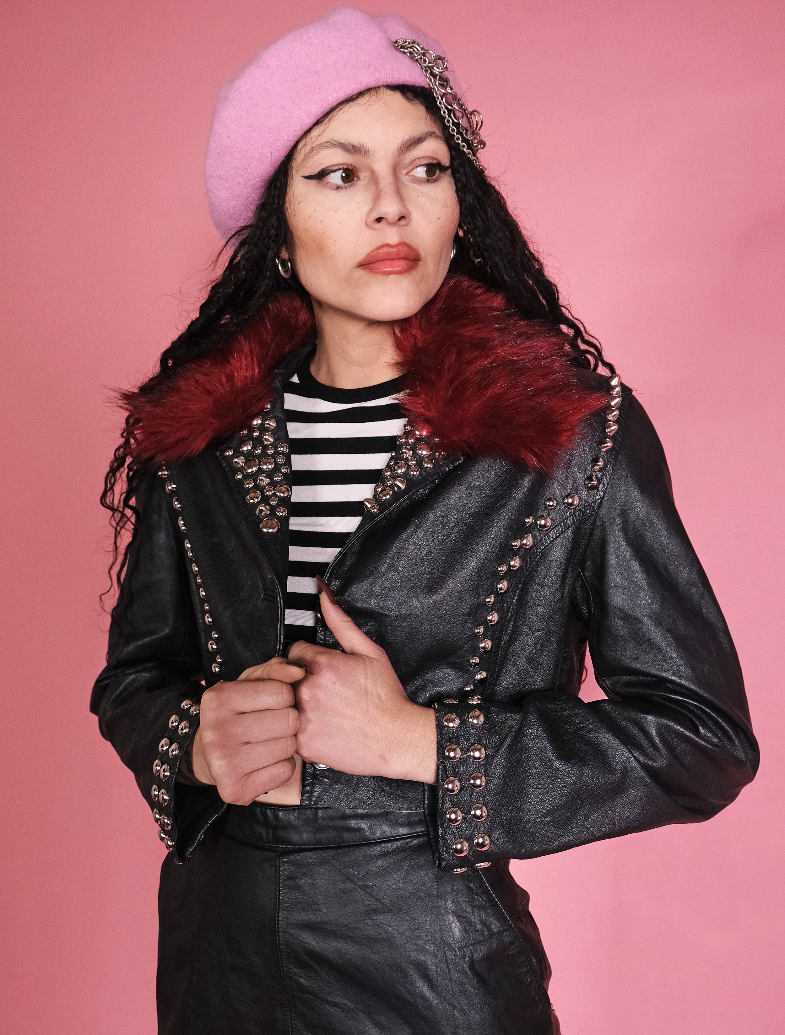クラネ　clane EGG FAKE LEATHER JACKET CLANE EGG FAKE LEATHER JACKET（Jensen Huang 2024 Black
