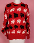 Vtg Scottish Wool Ram Knit Sweater Size L