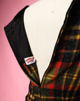 Vtg 60s Plaid Mod Drop Waist Dress Size M