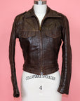 Vtg Brown Harley Davidson Moto Jacket