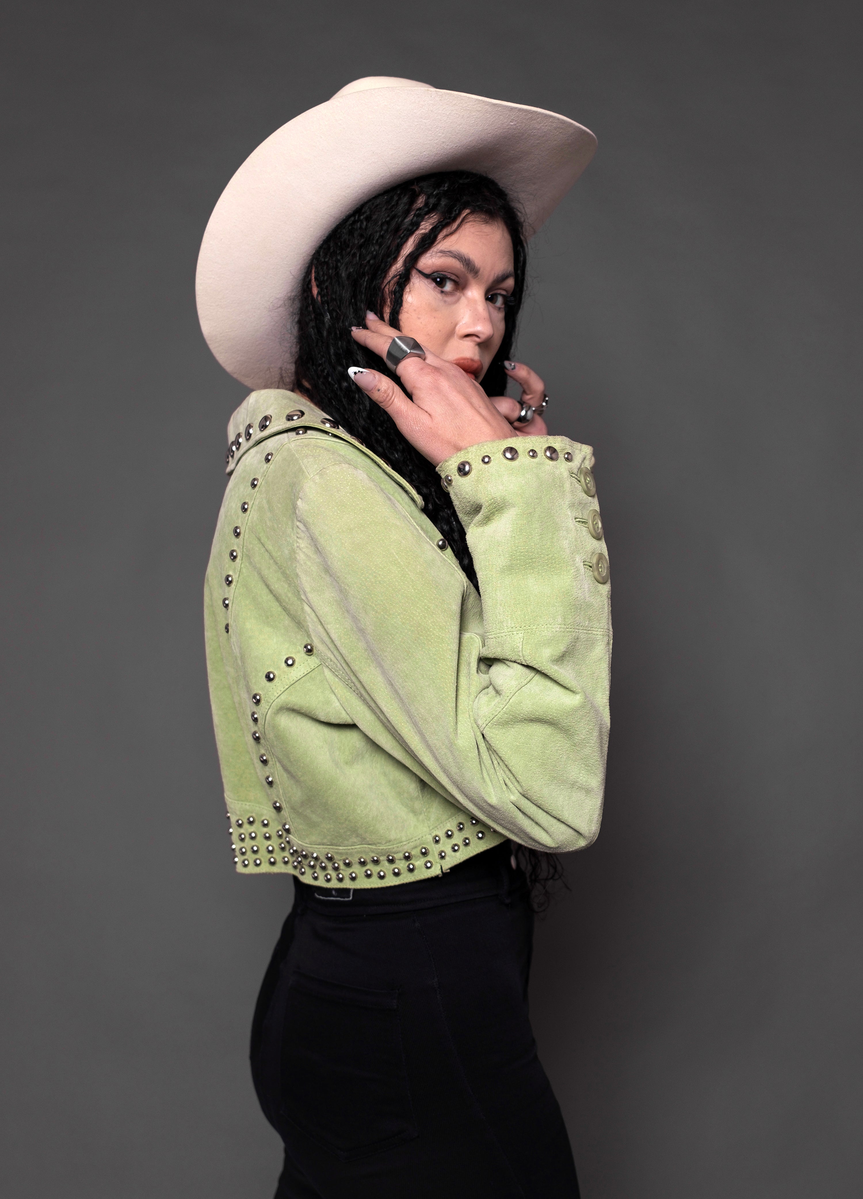 Green Studded Jacket