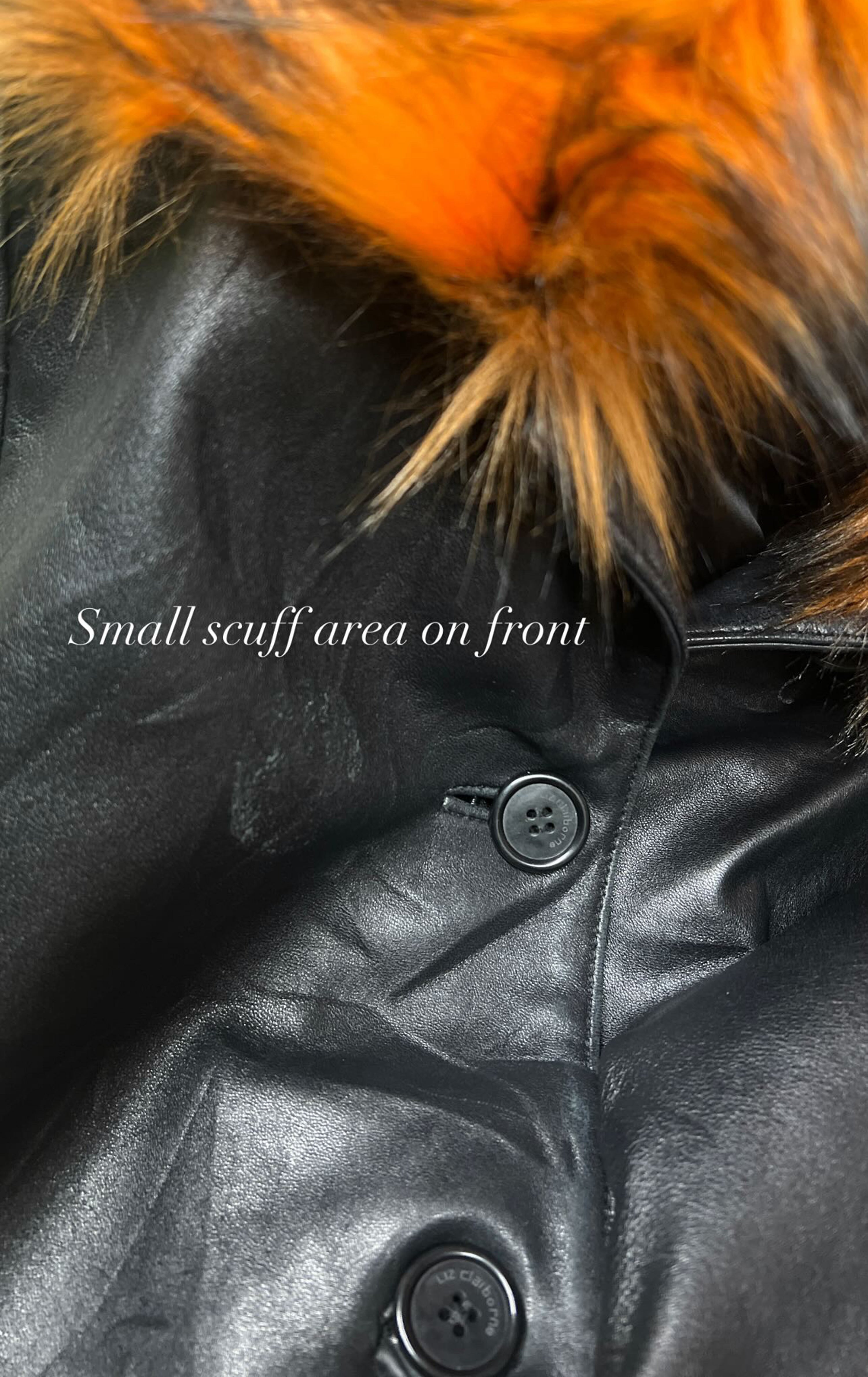 Custom Leather Jacket w/ Faux Fur Collar &amp; Cuffs