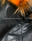 Custom Leather Jacket w/ Faux Fur Collar & Cuffs