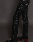 Living After Midnight Hand Studded Leather Pants