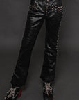 Living After Midnight Hand Studded Leather Pants