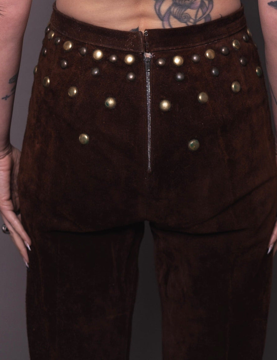 Watchtower 60s Brown Suede Hand Studded Pants