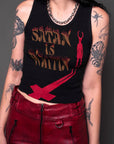 Satan Is Waitin' Cropped Tank