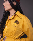 Spider Embroidered Tie Top