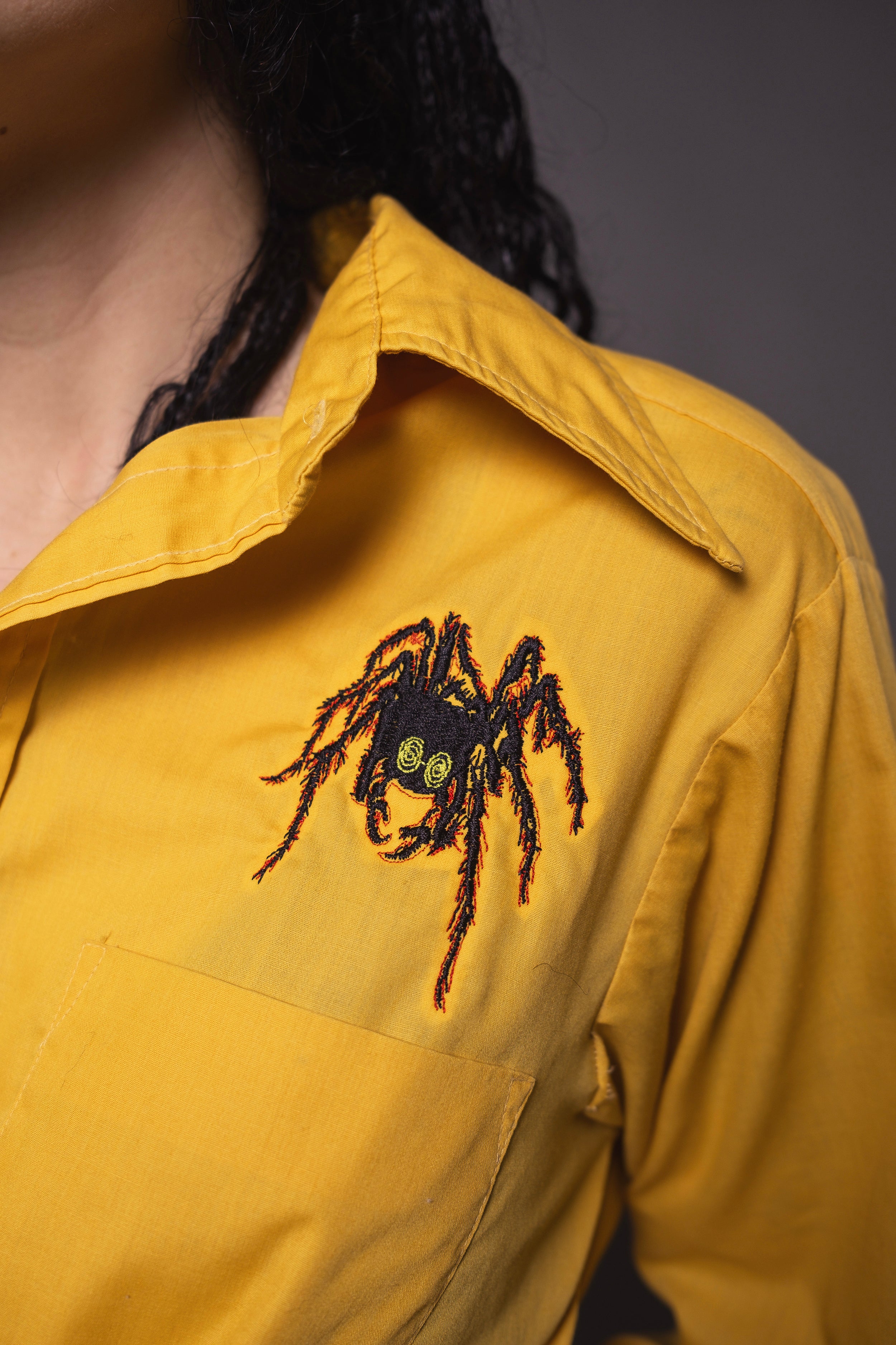 Spider Embroidered Tie Top