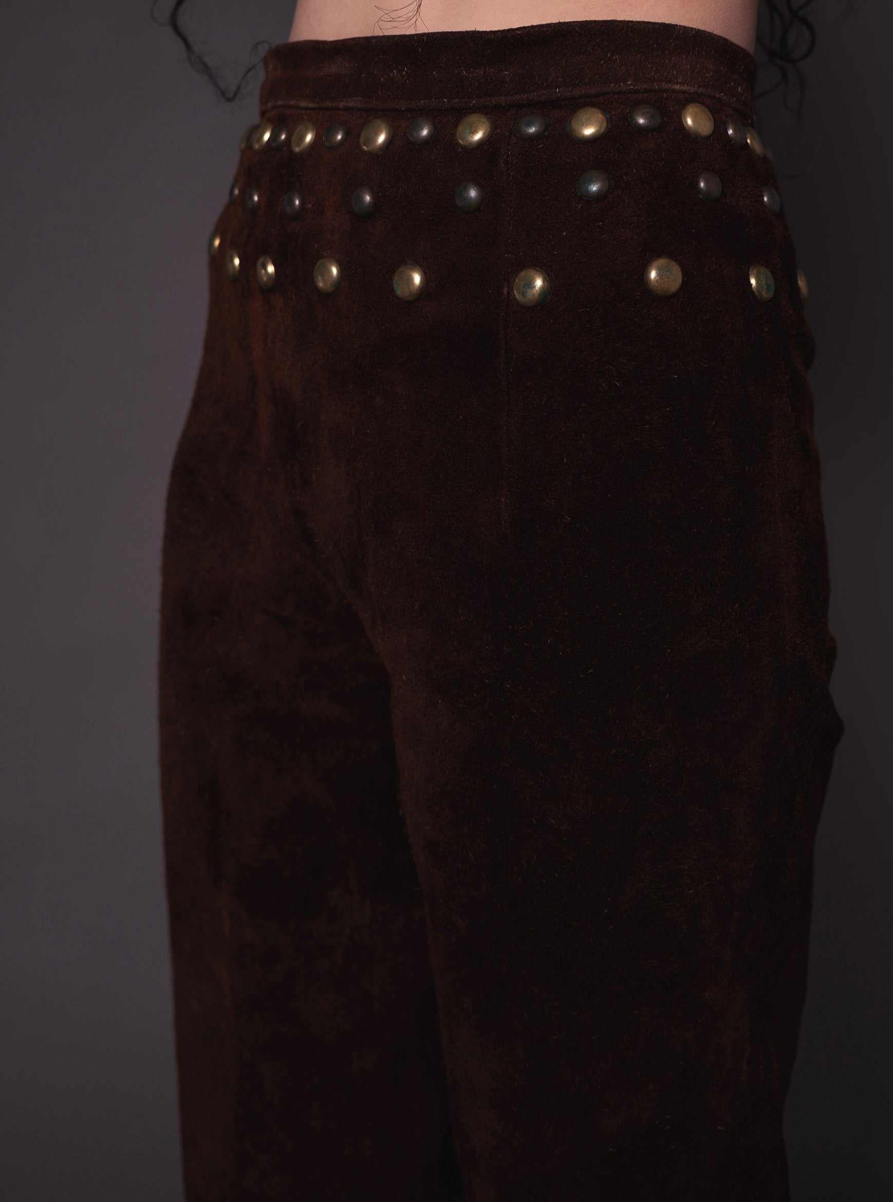 Watchtower 60s Brown Suede Hand Studded Pants