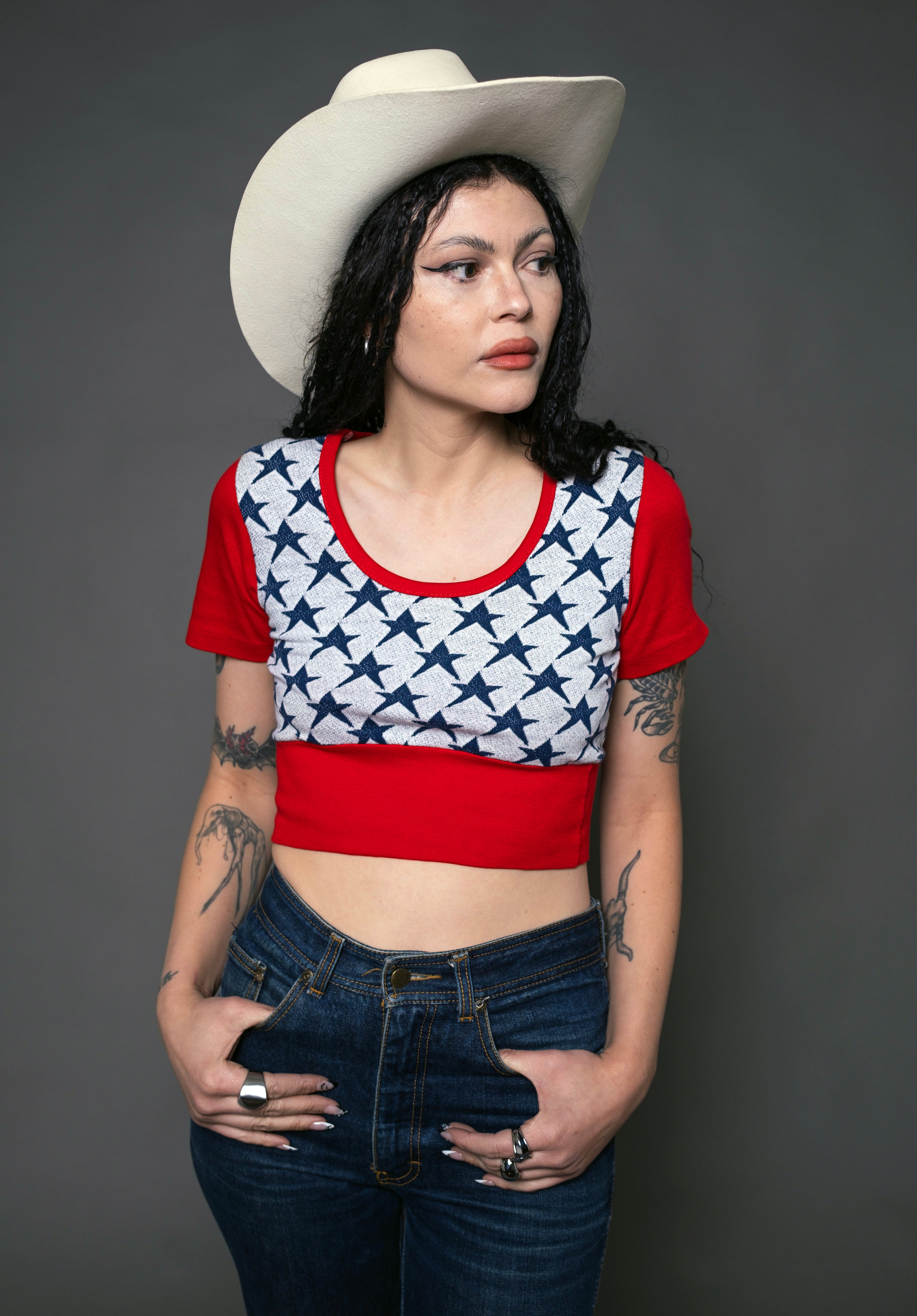 70s Vintage Cropped Star Top