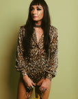 70s Slinky Leopard Bodysuit