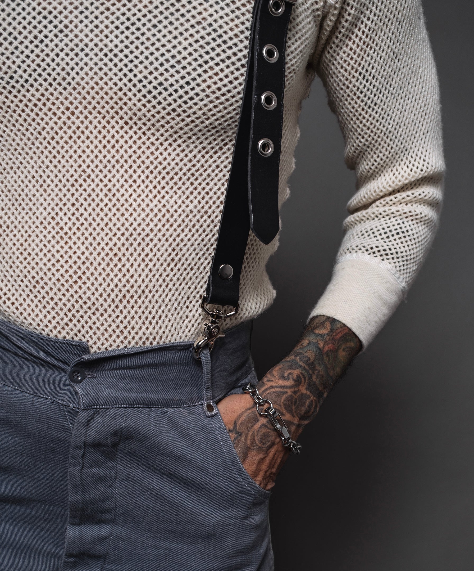 Aces High Leather Suspenders