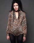 70s Slinky Leopard Bodysuit