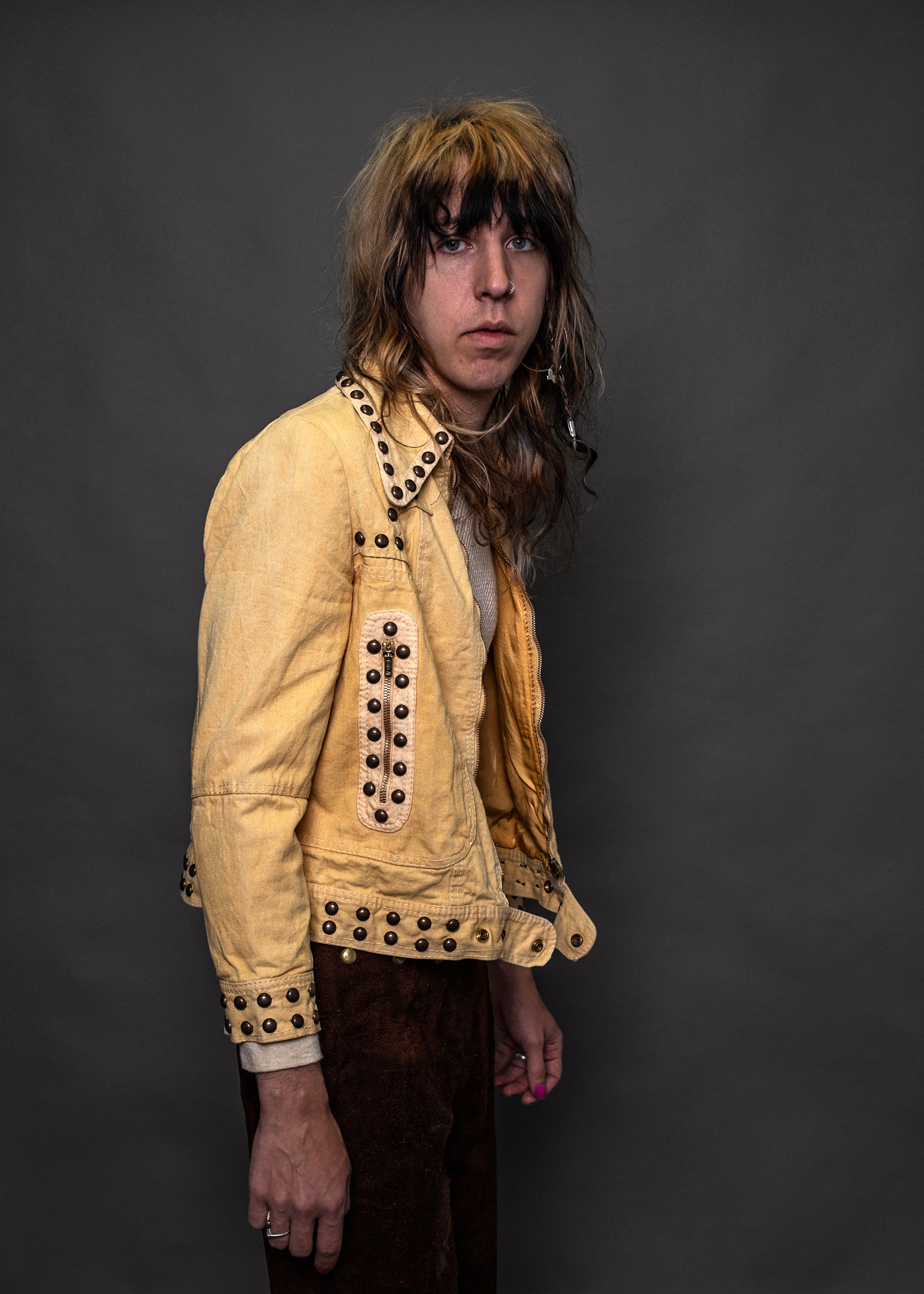 Yellow Studded Spider Jacket