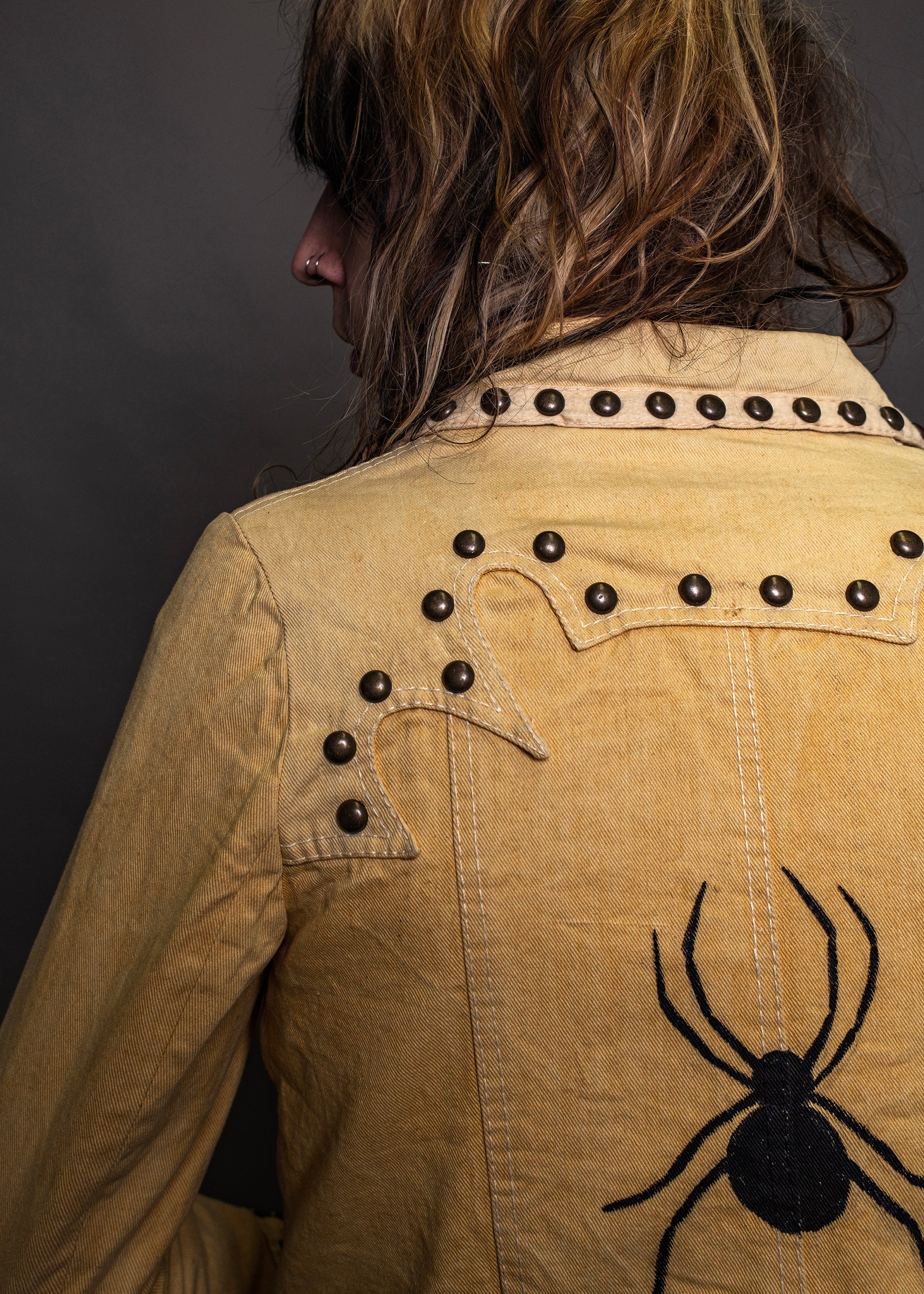 Yellow Studded Spider Jacket