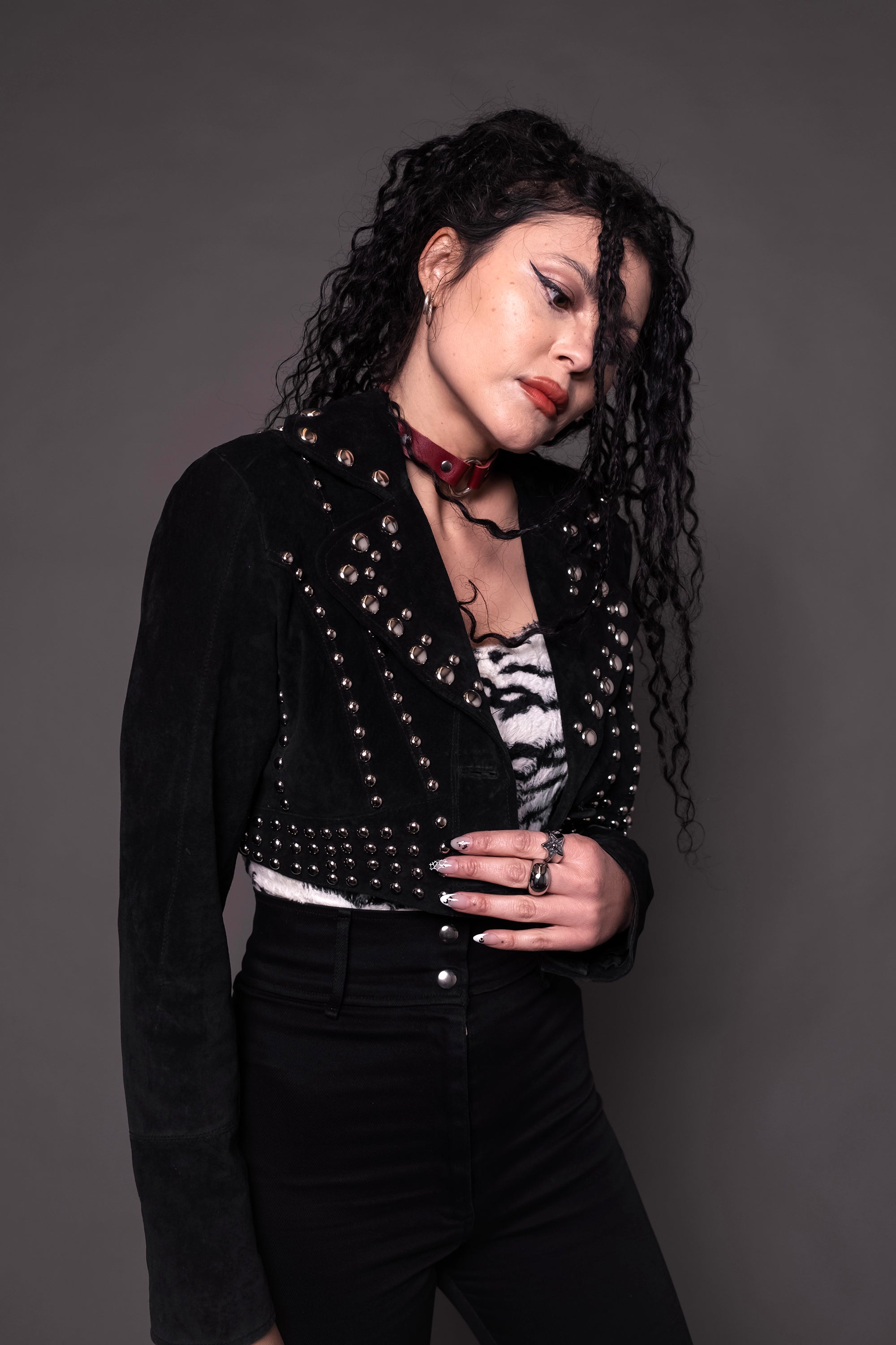 Dark Star Black Suede Studded Jacket