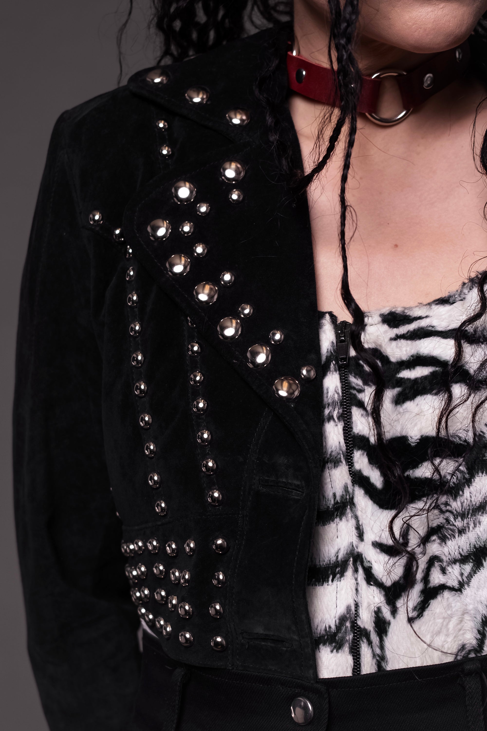 Dark Star Black Suede Studded Jacket