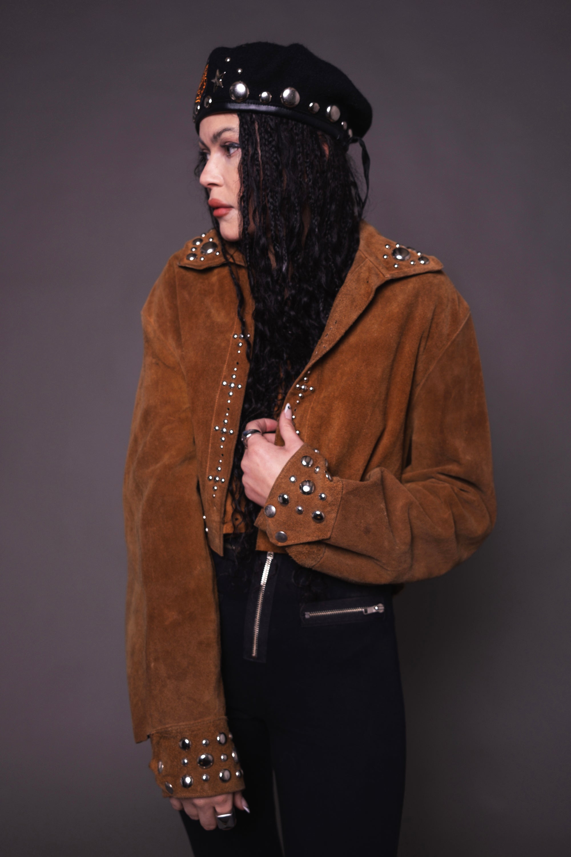 Gimme Danger Hand Studded Suede Jacket