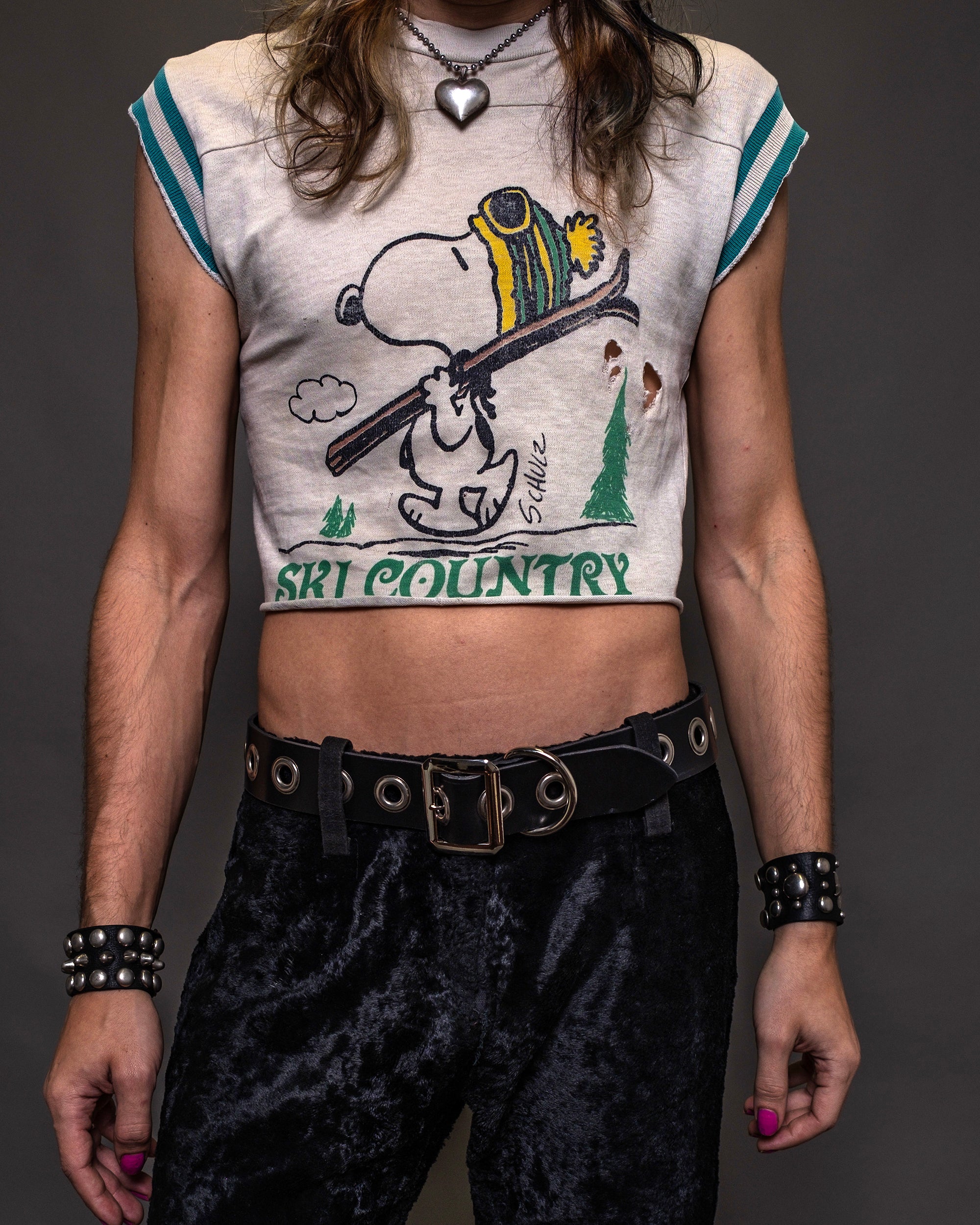 80s Thrashed Snoopy Crop