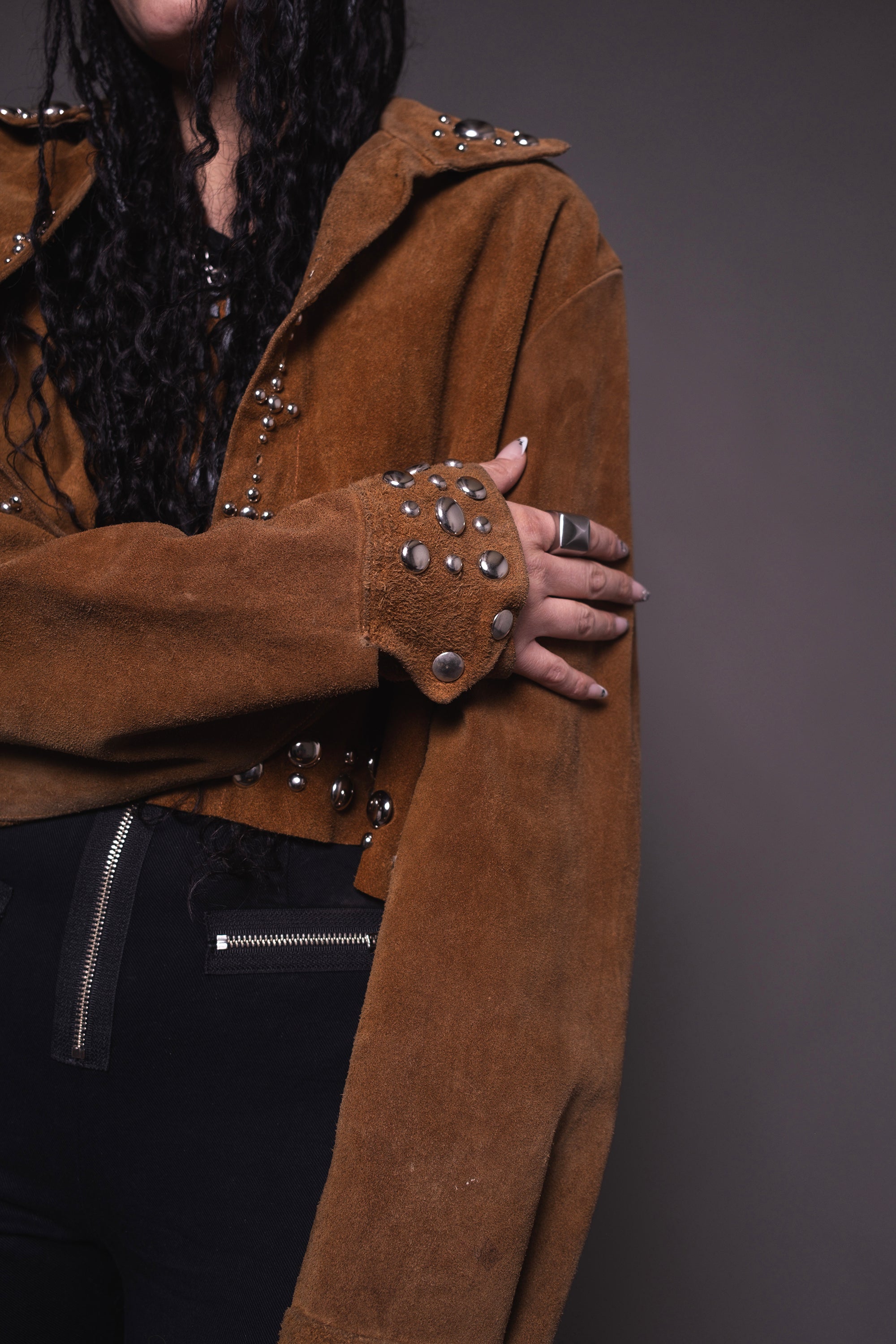 Gimme Danger Hand Studded Suede Jacket