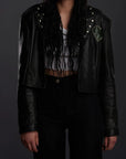 Serpent Heart Cropped Leather Jacket