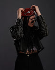 Serpent Heart Cropped Leather Jacket