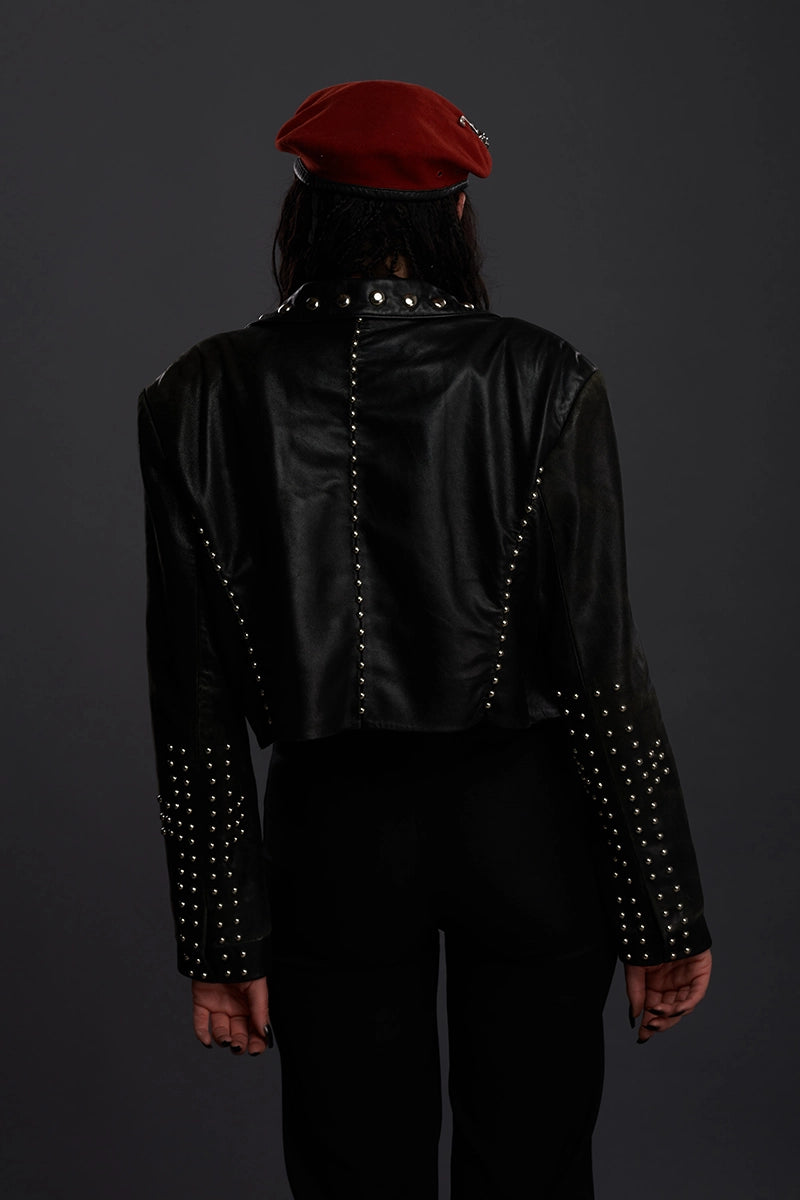 Serpent Heart Cropped Leather Jacket