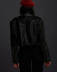 Serpent Heart Cropped Leather Jacket