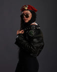 Serpent Heart Cropped Leather Jacket