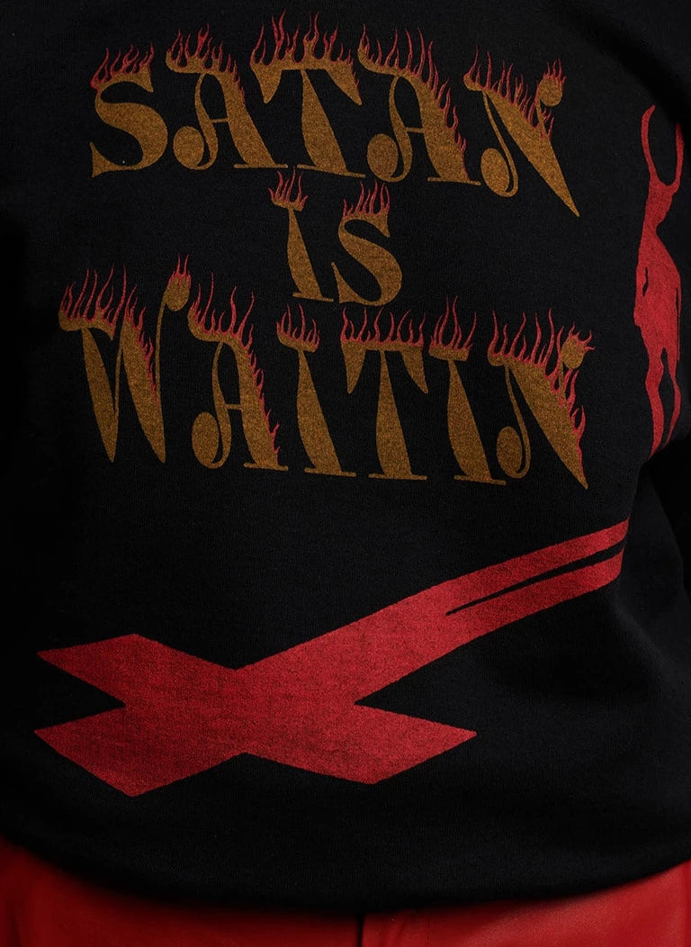 Satan Is Waitin&#39; Crewneck