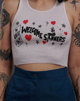 Welcome Sinners Cropped Tank