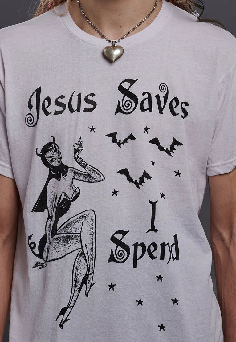 Jesus Saves, I Spend Tee