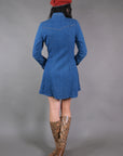 1970s Denim Snap Up Dress Size M