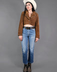 70s Vtg Studded Suede Jacket Size S/M