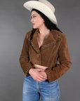 70s Vtg Studded Suede Jacket Size S/M