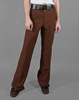 Deadstock 70s Rust Hand-Tailored Polyester Pants Size 31