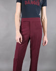 Deadstock 70s Wine Hand-Tailored Polyester Pants Size 30